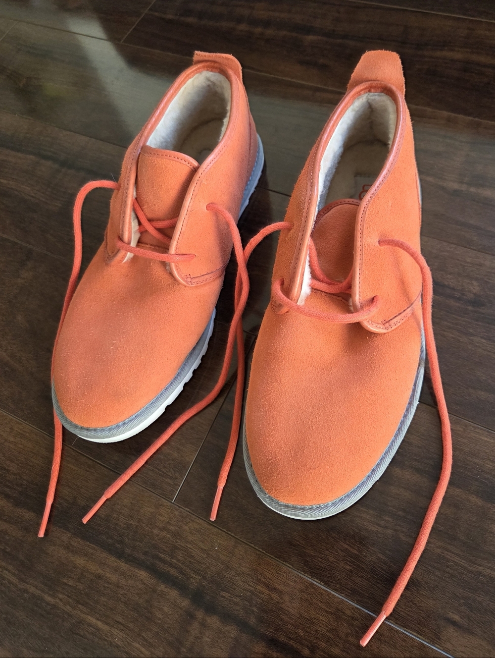 UGG Orange Suede Lace-Up Casual Shoes